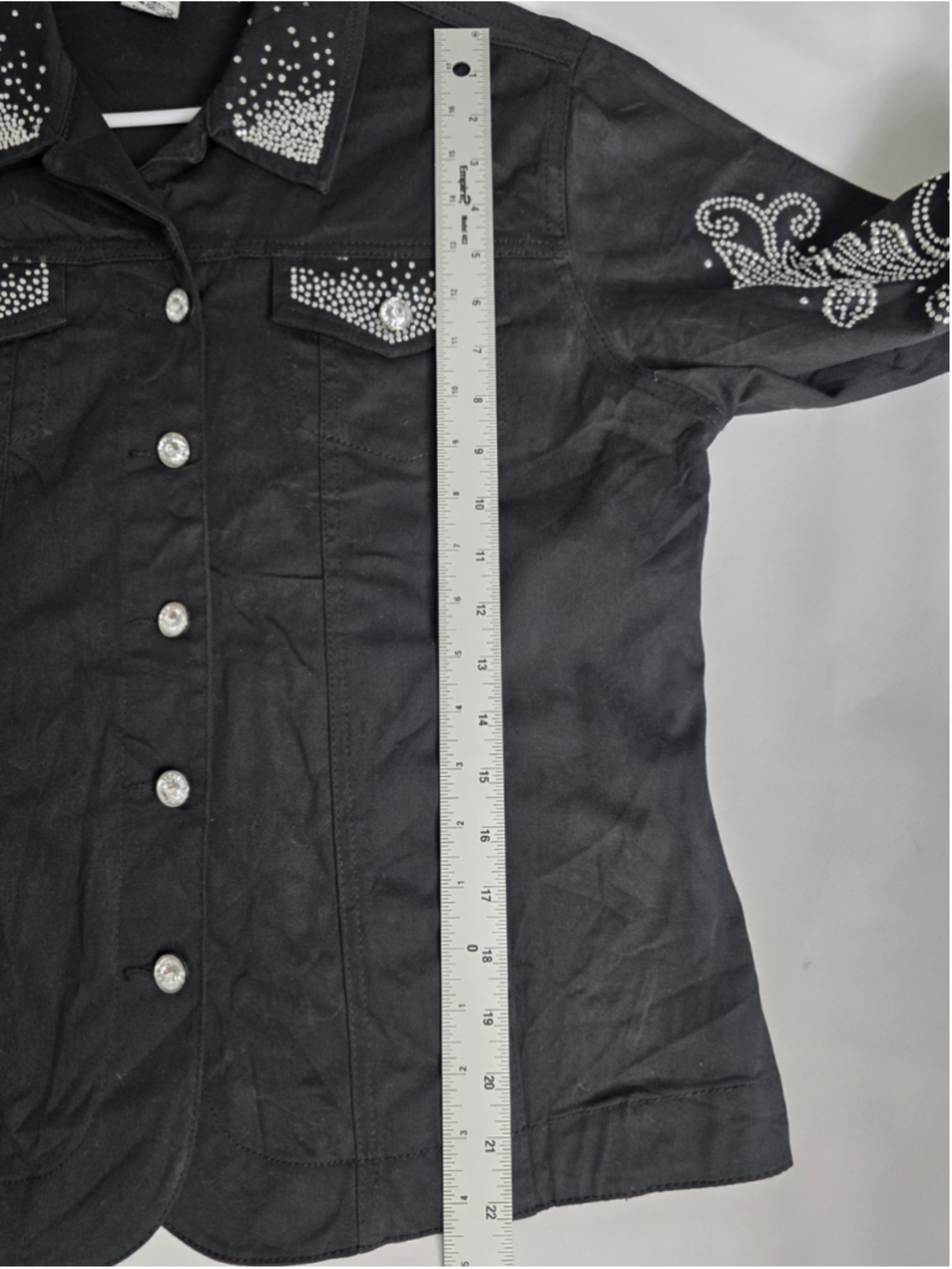 Vintage Isaac's Designs Rhinestone Western Academia Statement Jacket L - Picture 10 of 11